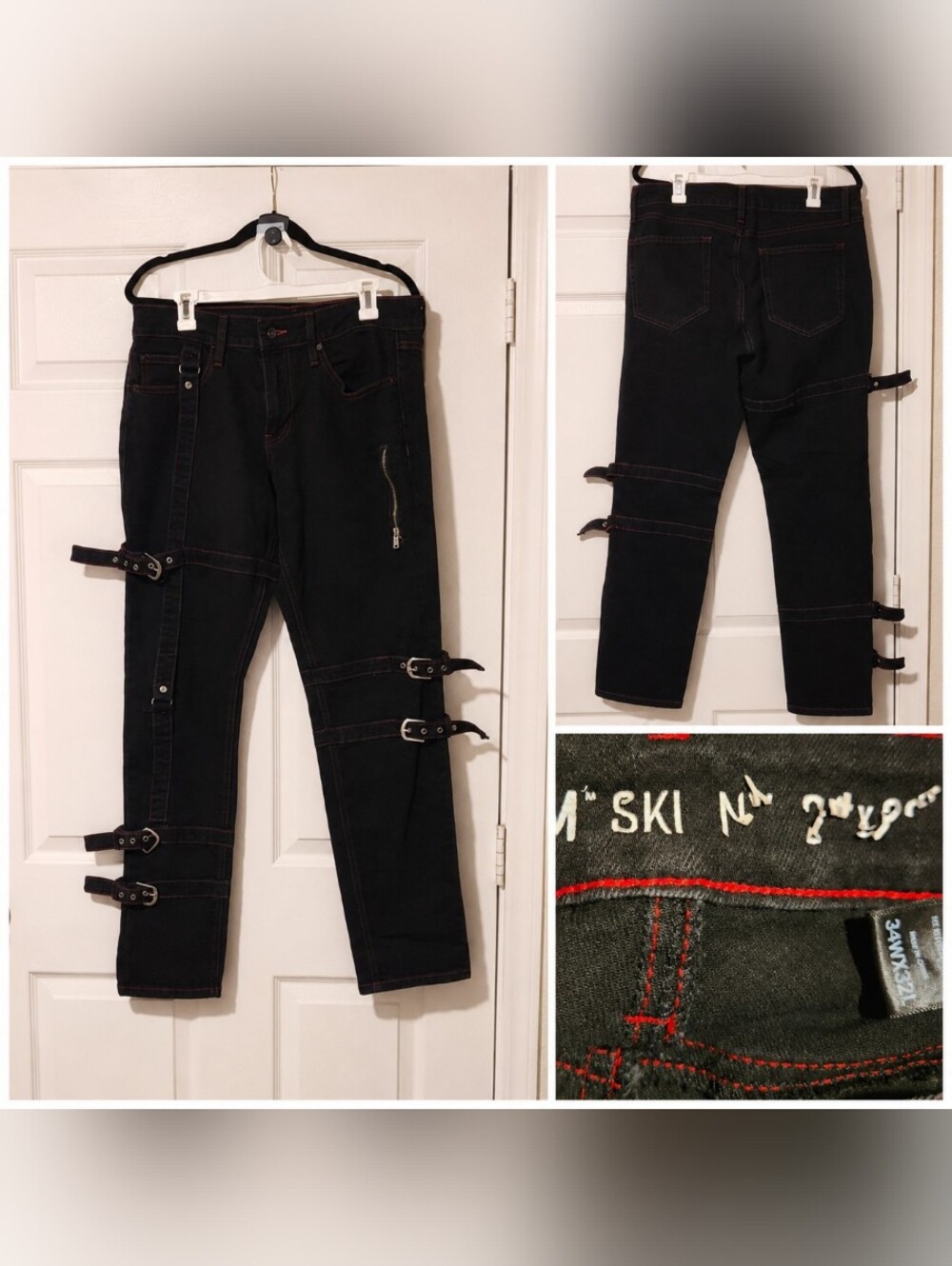 Hot Topic Black Zipper Strappy Pants!